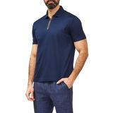 Erkek Kısa Kol Pamuklu Polo Yaka Fermuar Kapamalı Lacivert-Gold Polo Yaka T-Shirt 25411231-13E