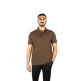Erkek Kısa Kol Polo Yaka Pamuklu Düğme Kapama Kahverengi Polo Yaka T-Shirt 15311716-199
