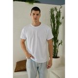 Erkek Kısa Kol Regular Fit Beyaz T-Shirt C0T1N5 - M