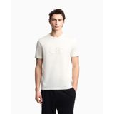 Erkek Kısa Kol Slim Fit Kısa Boy Dokuma Kumaş Beyaz T-Shirt EM004760 AF14795-F0004