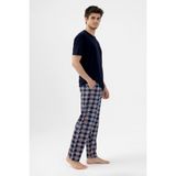 Erkek Kısa Kollu Ekose Desenli Pamuklu Pijama Takımı - XL