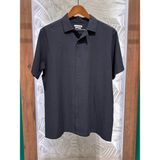 Erkek Kısa Kollu Siyah Yazlık Gömlek 6095-01 - XL