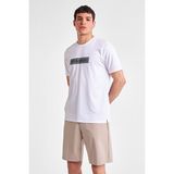 Erkek Kısa Kollu T-Shirt 25Y-1128 - Beyaz - XL
