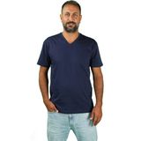 Erkek Kısa Kollu V Yaka Tişört - 044-Lacivert - XL