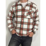 Erkek Kışlık Oduncu Gömlek Slim Fit Cepli - Beyaz