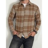 Erkek Kışlık Oduncu Gömlek Slim Fit - Kahverengi