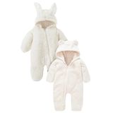 Erkek Kız Bebek Ve Çocuk Peluş Ayıcık Tavşan İkili Tulum (ekru, 9 ay)