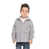Erkek-Kız Çocuk Unisex Pamuklu Günlük-Casual Kışlık Polar Ceket Gömlek — Açık gri