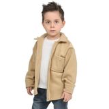 Erkek-Kız Çocuk Unisex Pamuklu Günlük-Casual Kışlık Polar Ceket Gömlek — Bej
