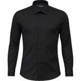 Erkek Klasik Gömlek – Pamuklu Esnek Kumaş,slim Fit Uzun Kollu, Fransız Manşetli Plus Scorpion - 2XL - Siyah