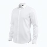 Erkek Klasik Gömlek, Uzun Kollu, Düğmeli, İş ve Günlük Kullanım (3XL, BEYAZ)
