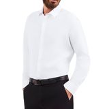 Erkek Klasik Gömlek, Uzun Kollu, Düğmeli, Resmi İş Gömlekleri, Slim Fit (BEYAZ, M)