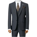Erkek Klasik Takım Elbise,Blazer, SlimFit, Koyu Gri, 3 Parça, Ceket ve Pantolon Seti (GRİ, 52)