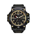 Erkek Kol Saati Analog Dijital Spor Siyah Moda Trend Saat Gold 1545