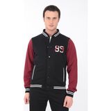 Erkek Kolej Ceket 3 Iplik Içi Fileli Kolej Ceket - 3XL - Bordo Siyah