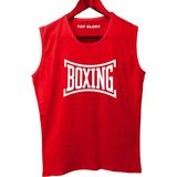 Erkek Kolsuz Top Glory Boks T-Shirt Kırmızı Rahat Kesim ve Şık Tasarım ile Spor ve Günlük Kullanım - 2XL