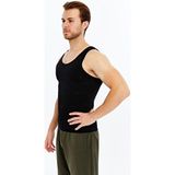 Erkek Korse Atlet Toparlayıcı Sıkılaştırıcı Göbek Toparlayıcı Inceltici Jinekomasti Atlet Korse - Siyah - 2XL