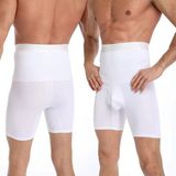 Erkek Korse Göbek Bel Şekillendirici Inceltici Sıkilaştırıcı Düzleştirici Korseli Külot Boxer Korse - Beyaz
