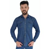 Erkek Kot Çift Cepli Gömlek Silim Fit BGL-ST02756 MAVİ S