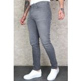 Erkek Koyu-Gri Slim Fit Dar Kesim Esnek Likralı Denim Jeans Kot Pantolon HLTVALGREY-K
