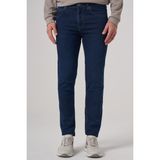 Erkek Koyu Mavi Denim 5 Cep Slim Fit Jean Kot Pantolon