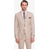 Erkek Krem Slim Fit Sivri Yaka Yelekli Takım Elbise - 54 / 6