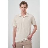 Erkek Kremrengi Trend Apaşi Yaka Kısa Kollu Gömlek - 2XL - Krem Rengi