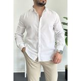 Erkek Krinkıl Kumaş Gömlek Beyaz EDW362 - S