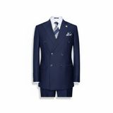Erkek Kruvaze Takım Elbise, Çift Sıra Düğmeli, Klasik Kesim, Resmi Giyim, Slim Fit (lacivert, 54)