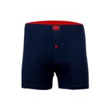 Erkek Lacivert %100 Pamuk Kemerli Düğmeli Boxer (XL, Lacivert)