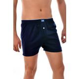 Erkek Lacivert 6'lı Paket Penye Önden Düğmeli Boxer