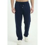 Erkek Lacivert Baggy Bol Paça Oversize Relaxed 4 Mevsim Eşofman Altı Bol Paça 2 Iplik Tam Kalıp - 2XL - 0-Lacivert