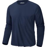 Erkek Lacivert Basic Uzun Kollu Tişört Sporcu Body T-Shirt - XL