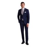 Erkek Lacivert Çizgili Slim Fit Mono Yaka%100 Yün Takım Elbise