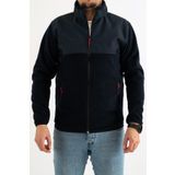 Erkek Lacivert Dar Kalıp Tüylenme Yapmayan Tam Fermuar Softshell Garnili Polar Sweatshirt