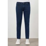 Erkek Lacivert Denim 5 Cep Slim Fit Jean Kot Pantolon