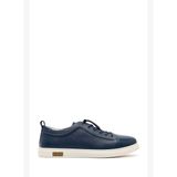 Erkek Lacivert Deri Sneaker 26SFD690818