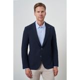 Erkek Lacivert Dokuma Slim Fit Mono Yaka Ceket - 46 - 6 Drop