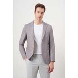 Erkek Lacivert Dokuma Slim Fit Torba Cep Mono Yaka Spor Ceket