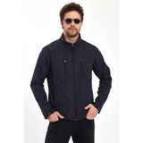 Erkek Lacivert Hakim Yaka Çok Cepli Su ve Rüzgar Itici Mevsimlik Mont&ceket - 2XL