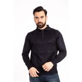 Erkek Lacivert Ince Yün Triko Örgü Polo Yaka Kazak