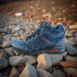 Erkek Lacivert Kamuflaj Su Itici Bilekli Outdoor Trekking Yürüyüş Ayakkabısı