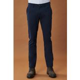 Erkek Lacivert Kanvas Slim Fit Dar Kesim Yan Cep Esnek Chino Pantolon