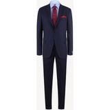 Erkek Lacivert Kareli Yünlü Slim Fit Takım Elbise - 52 / 6 - 6 Drop