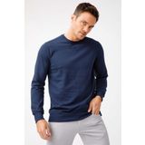ERKEK LACİVERT MODERNFIT / EKSTRA DAR KALIP BİSİKLET YAKA SWEATSHİRT