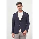 Erkek Lacivert Örme Slim Fit Torba Cep Mono Yaka Spor Ceket - 50 - 6 Drop