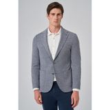 Erkek Lacivert Örme Trend Desenli Slim Fit Mono Yaka Ceket - 6 Drop - 48