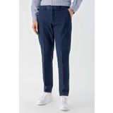 Erkek Lacivert Pamuk Yan Cep Dynamic Fit Chino Pantolon