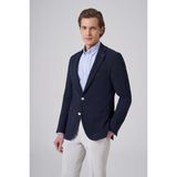 Erkek Lacivert Polyester Trend Desenli Slim Fit Ceket