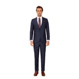 Erkek Lacivert Regular Fit Kareli Takım Elbise